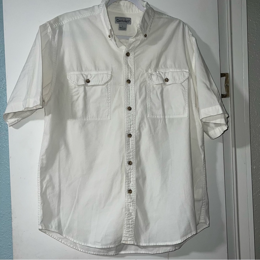 Carhartt Men's Casual White Button Down Shirt